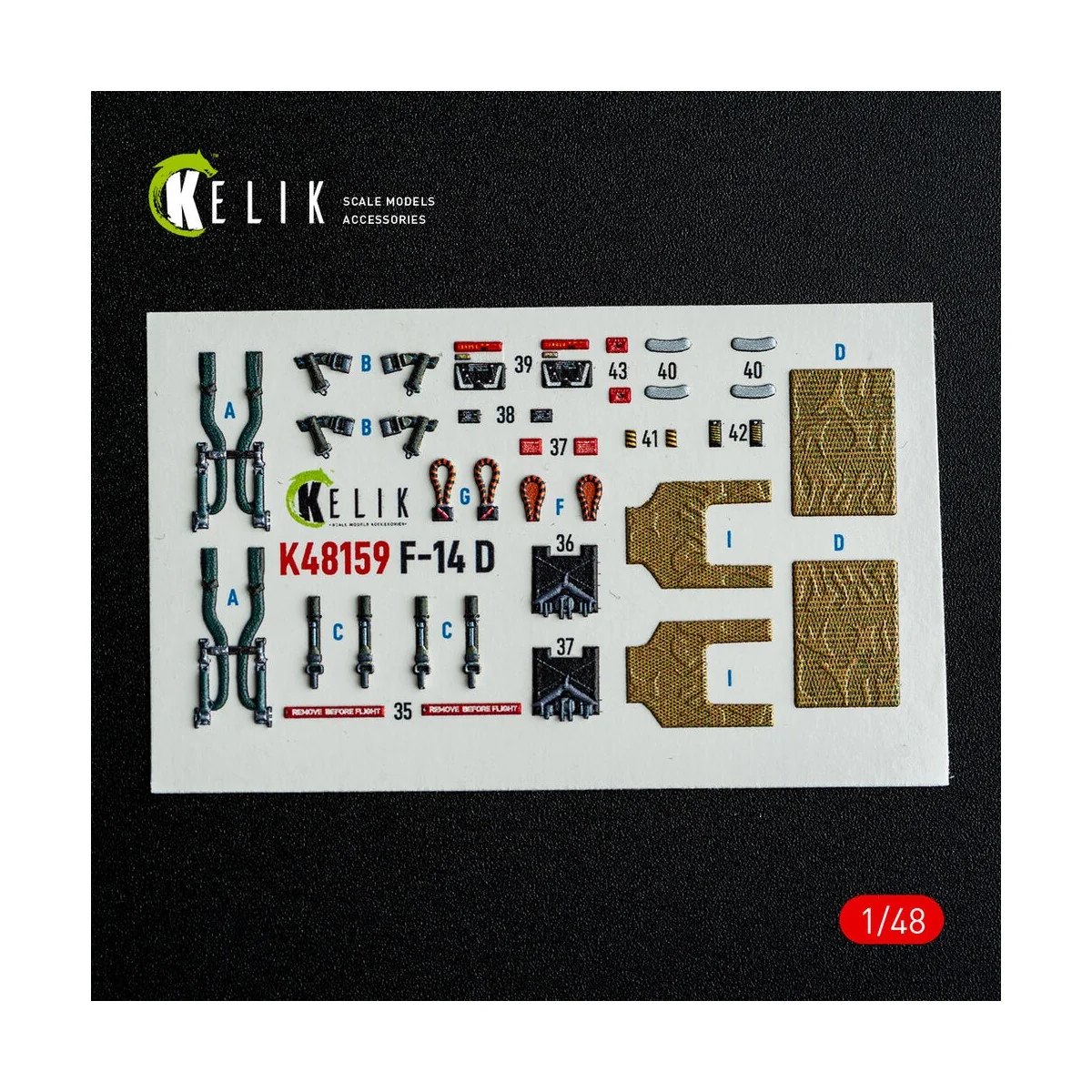 F-14D - interior 3D decals for GWH kit, 1/48 - Kelik K48159