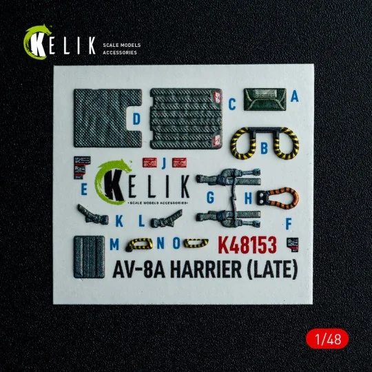 AV-8A HARRIER (Late) - interior 3D decals for Kinetic kit, 1/48 - K...