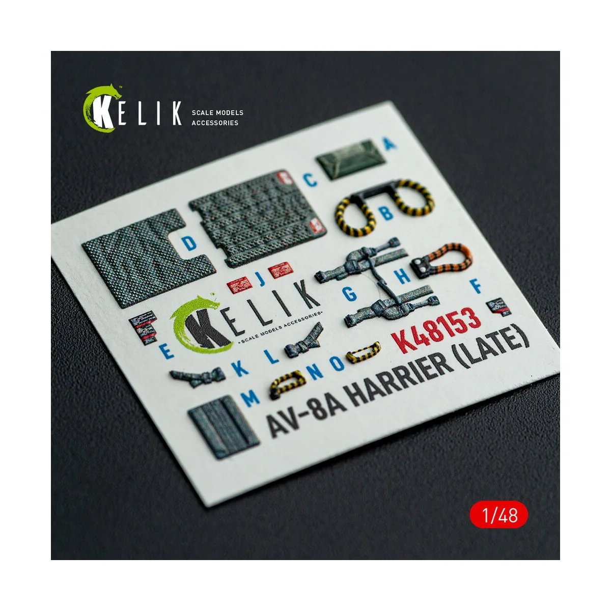 AV-8A HARRIER (Late) - interior 3D decals for Kinetic kit, 1/48 - K...