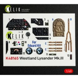 Westland Lysander Mk.III - interior 3D decals for Eduard kit, 1/48 ...