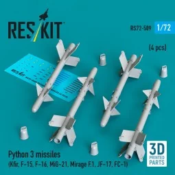 Python 3 missiles (4 pcs) (Kfir, F-15, F-16, MiG-21, Mirage F.1, JF...