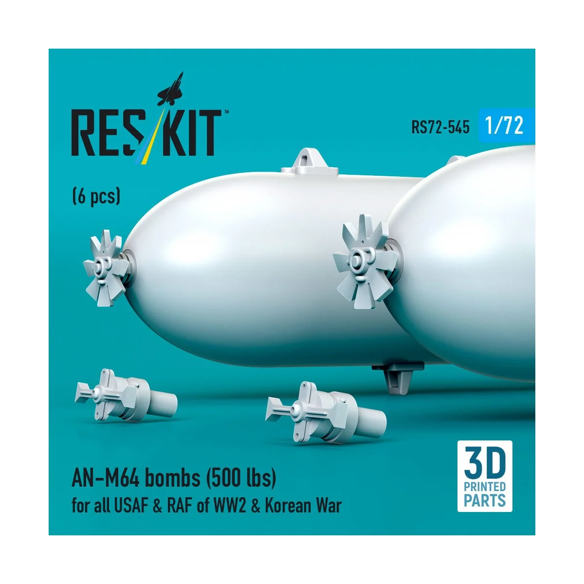 AN-M64 bombs (500 lbs) for all USAF & RAF of WW2 & Korean War (6 pc...