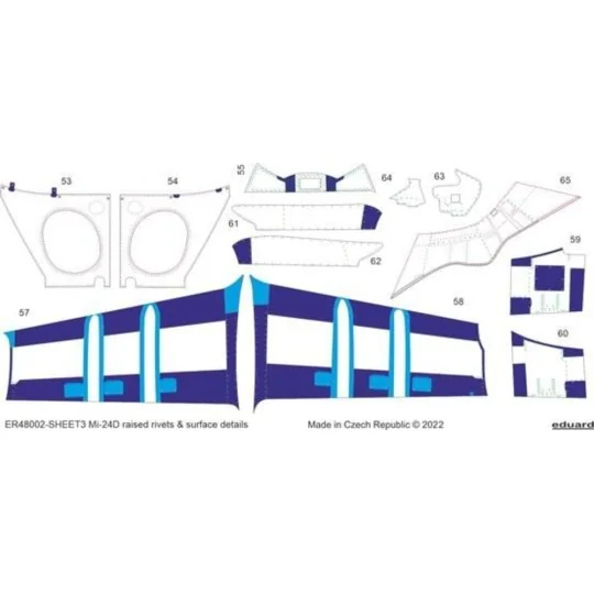 Mi-24D raised rivets & surface details, 1/48 - Eduard Accessories E...