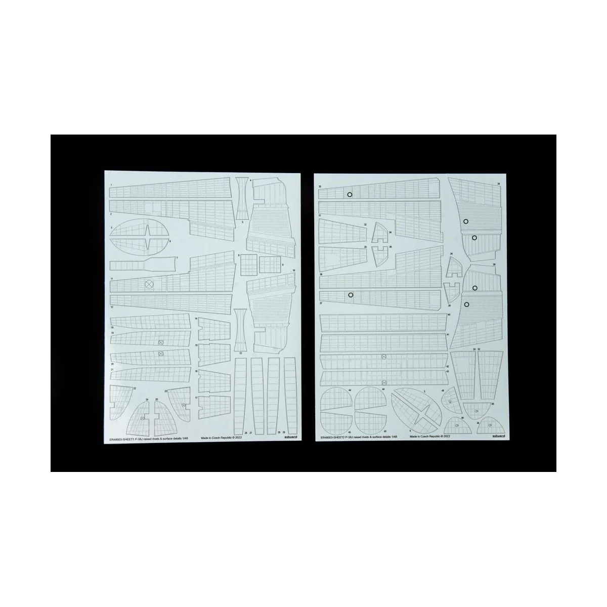 P-38J raised rivets & surface details for TAMIYA, 1/48 - Eduard Acc...