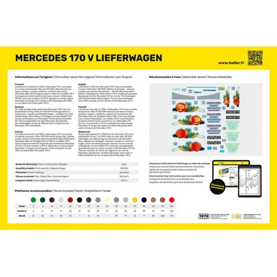 STARTER KIT MB 170 Lieferwagen, 1/24 - Heller 56736 STARTER KIT MB 170 Lieferwagen, 1/24 - Heller 56736