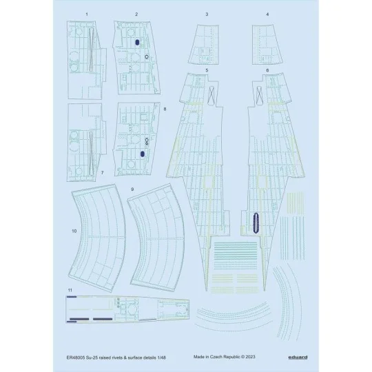 Su-25 raised rivets & surface details for ZVEZDA - Eduard Accessori...