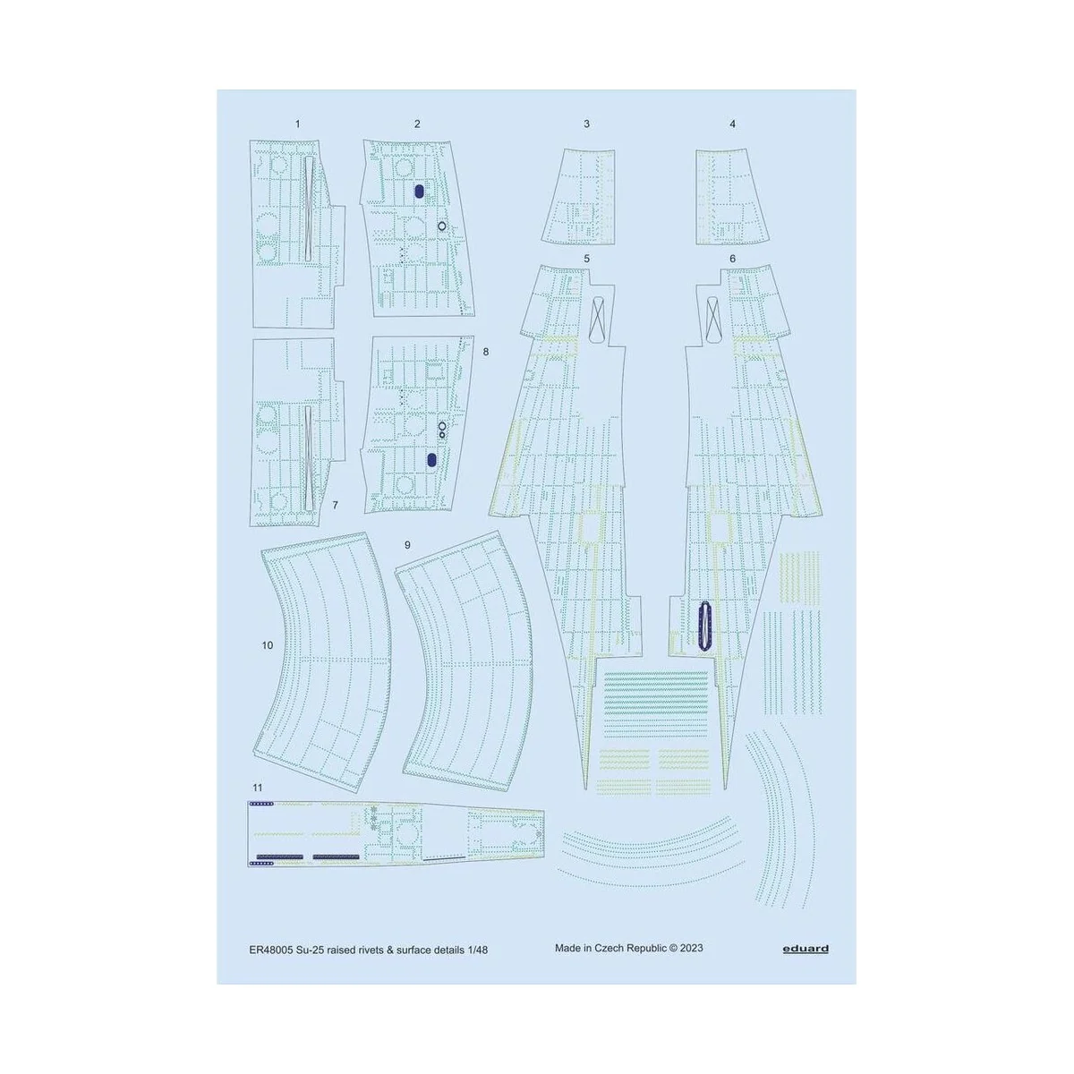 Su-25 raised rivets & surface details for ZVEZDA, 1/48 - Eduard Acc...