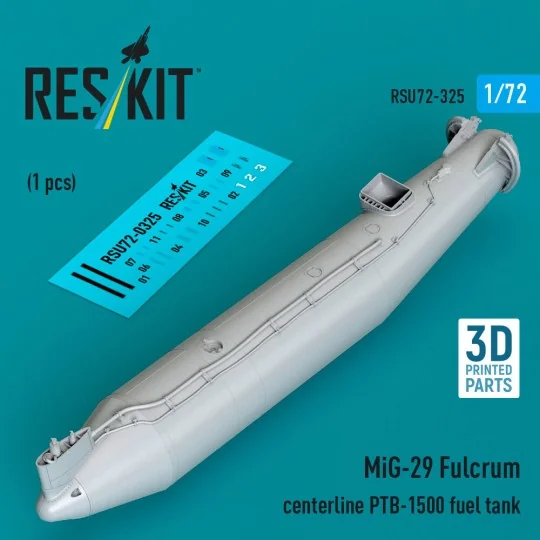 MiG-29 Fulcrum centerline PTB-1500 fuel tank (1 pcs) (3D Printed), ...