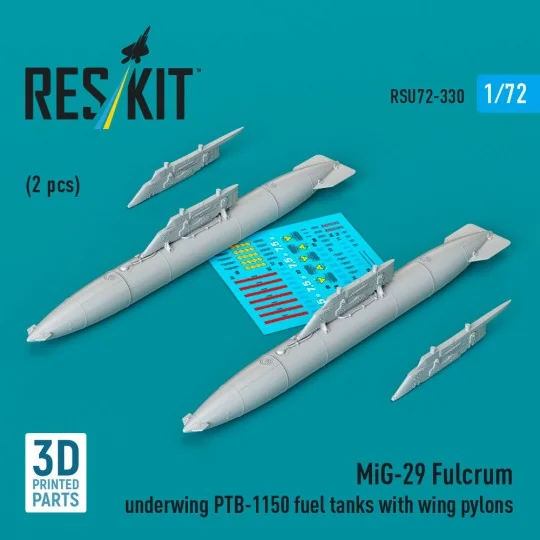 MiG-29 Fulcrum underwing PTB-1150 fuel tanks with wing pylons (2 pc...