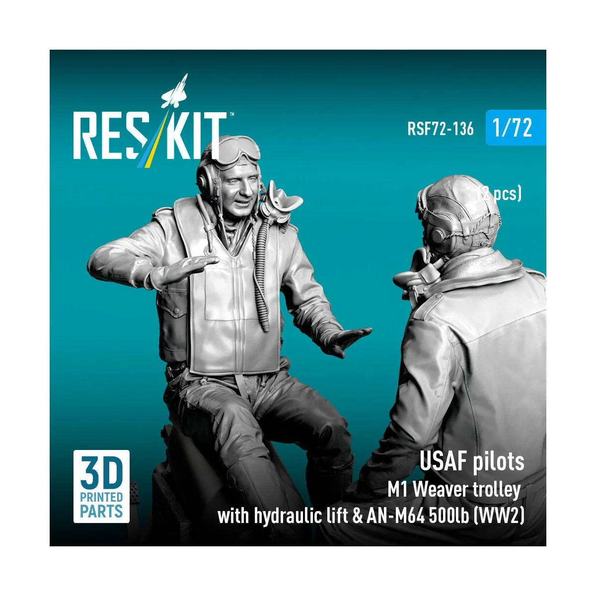 USAF pilots (2pcs) & M1 Weaver Hydraulic bomb lift & AN-M64 500lb (...