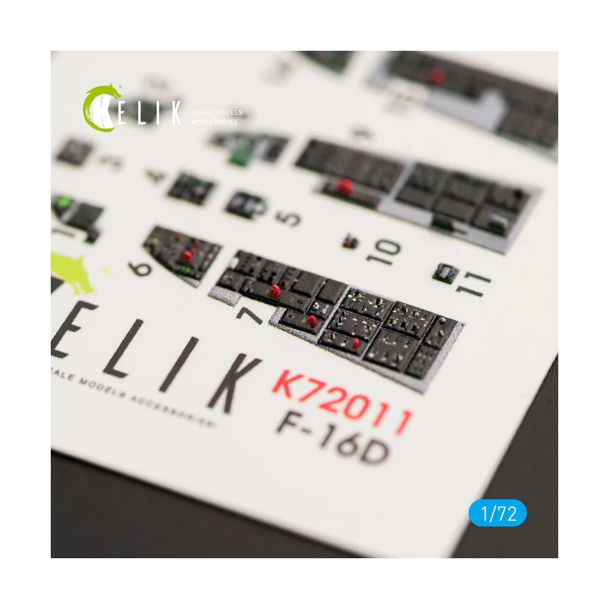 F-16D Fighting Falcon interior 3D decals for Kinetic kit, 1/72 - Ke...