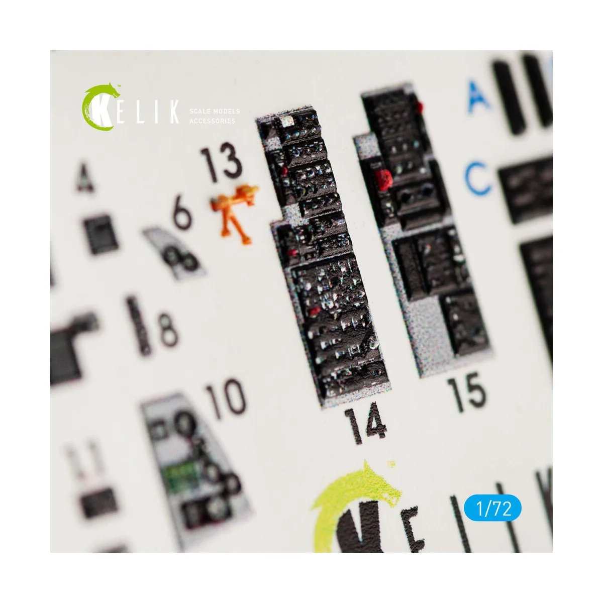 JASDF F-2A Fighter interior 3D decals for FineMolds kit, 1/72 - Kel...