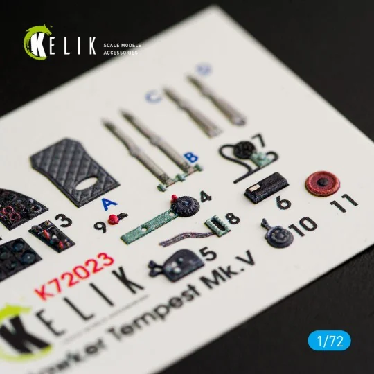 Hawker Tempest Mk.V interior 3D decals for Airfix kit, 1/72 - Kelik...