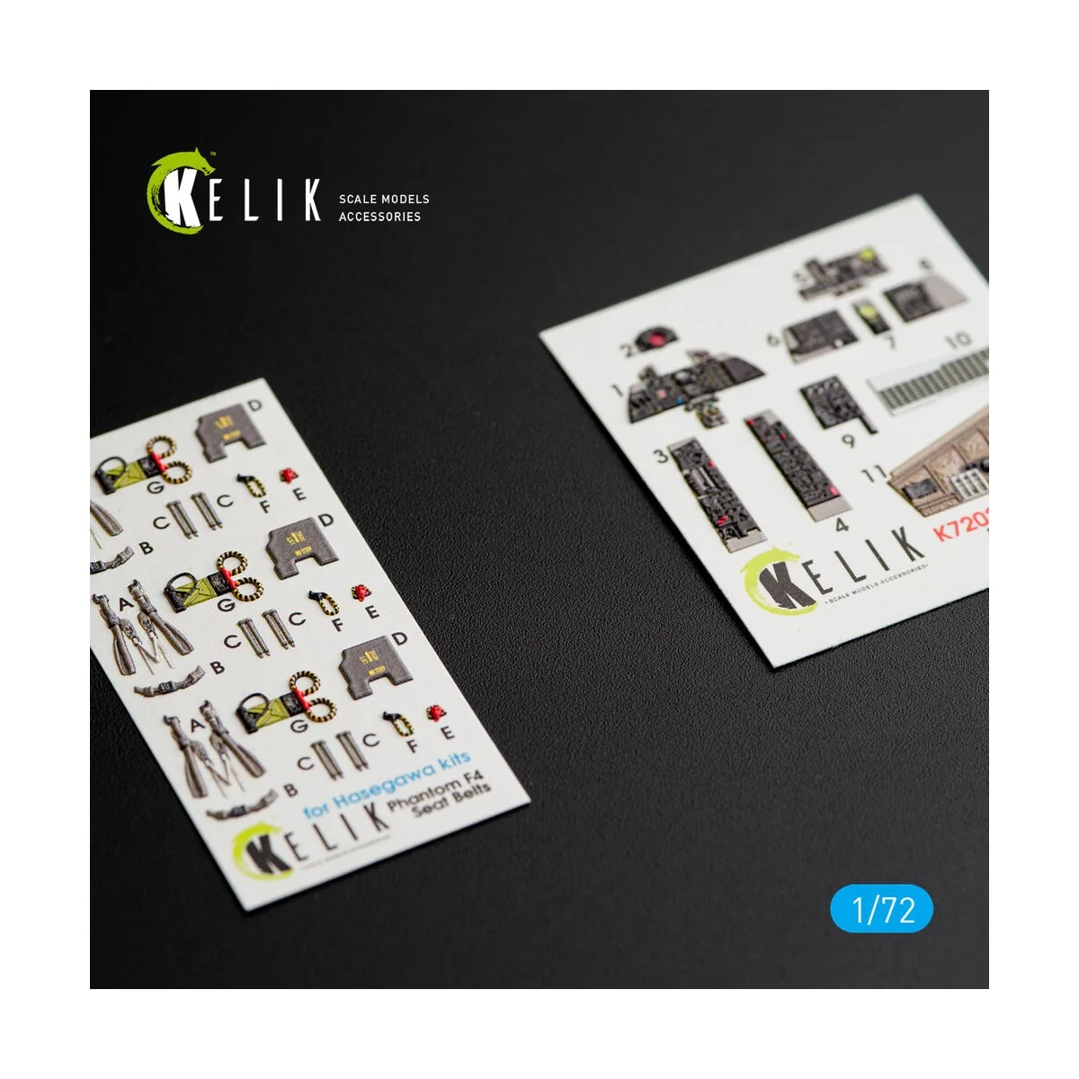 F-4(B, N) Phantom II interior 3D decals for Hasegawa kit, 1/72 - Ke...