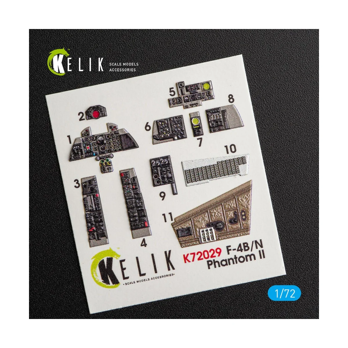 F-4(B, N) Phantom II interior 3D decals for Hasegawa kit, 1/72 - Ke...