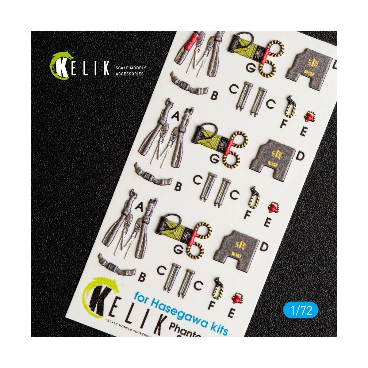 F-4(B, N) Phantom II interior 3D decals for Hasegawa kit, 1/72 - Ke...