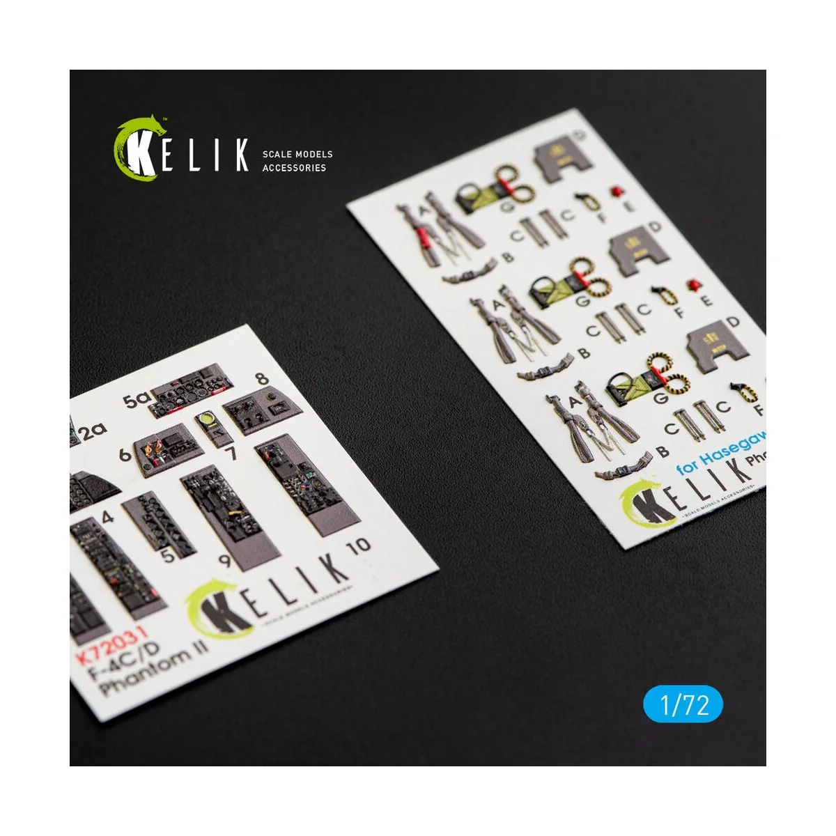 F-4(C, D) Phantom II interior 3D decals for Hasegawa kit, 1/72 - Ke...