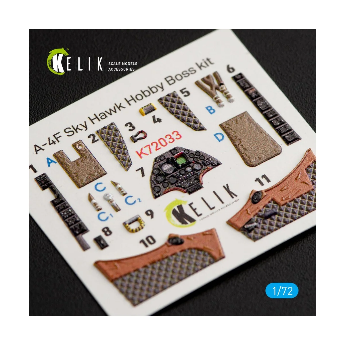 A-4F Skyhawk interior 3D decals for HobbyBoss kit, 1/72 - Kelik K72033