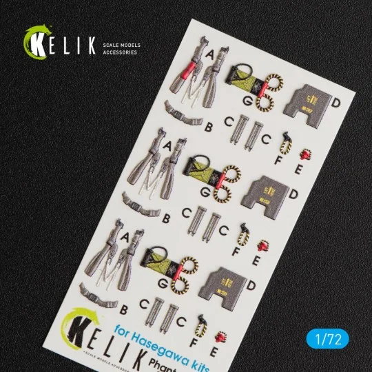 F-4EJ Kai Phantom II interior 3D decals for Hasegawa kit, 1/72 - Ke...