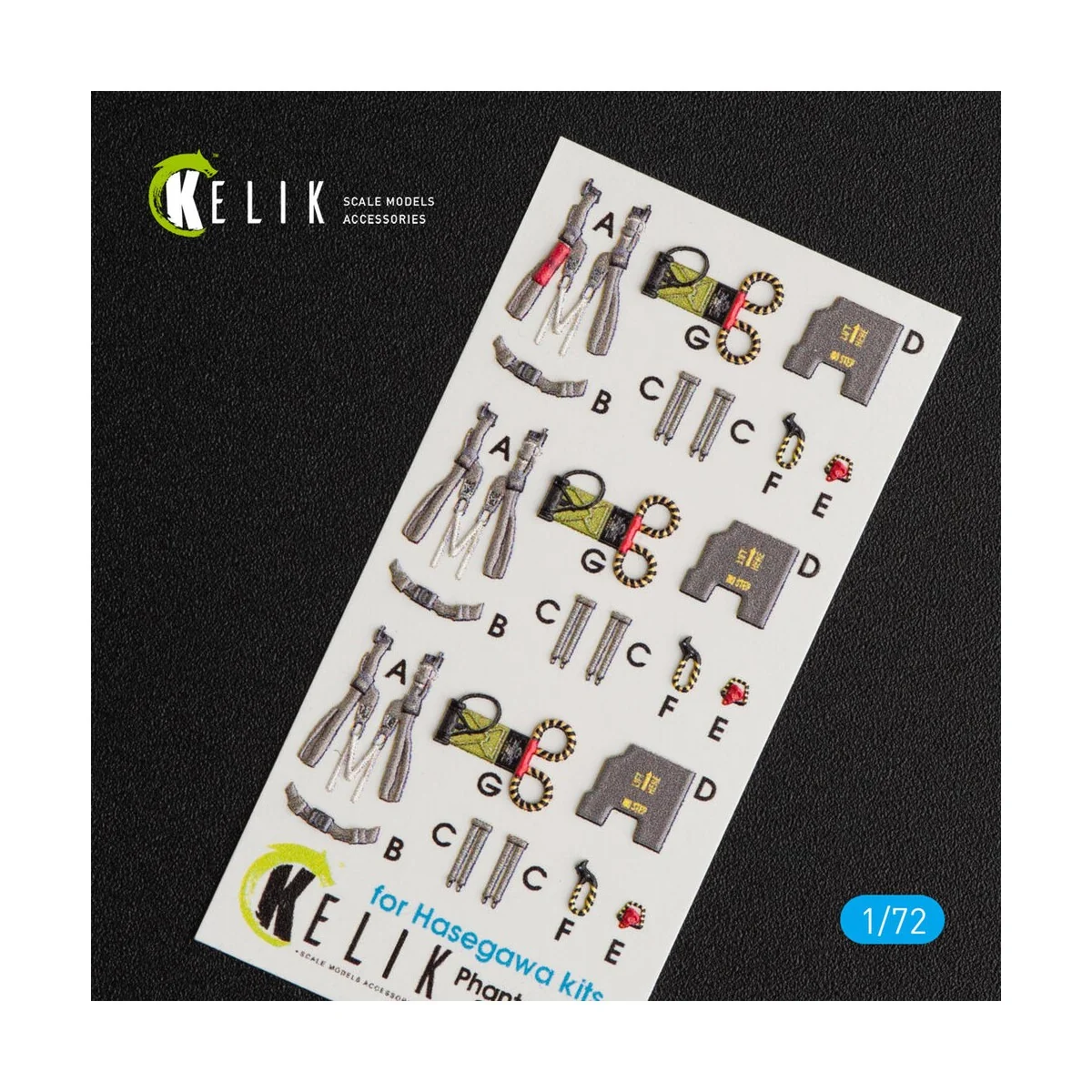 F-4EJ Kai Phantom II interior 3D decals for Hasegawa kit, 1/72 - Ke...