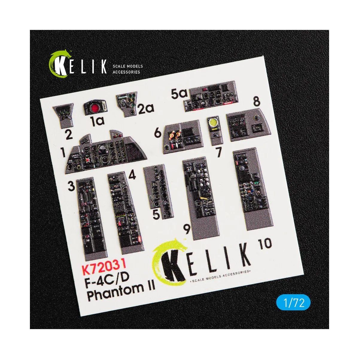 F-4(C, D) Phantom II interior 3D decals for Hasegawa kit, 1/72 - Ke...
