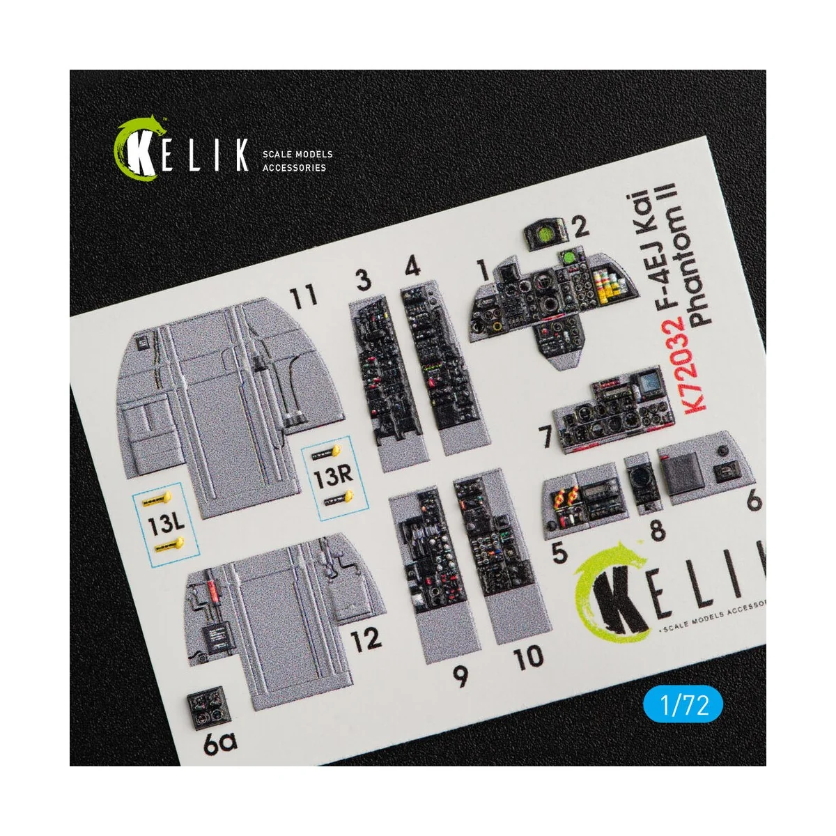 F-4EJ Kai Phantom II interior 3D decals for Hasegawa kit, 1/72 - Ke...