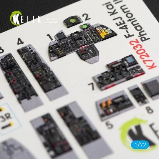 F-4EJ Kai Phantom II interior 3D decals for Hasegawa kit, 1/72 - Ke...