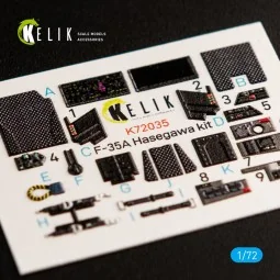 F-35A interior 3D decals for Hasegawa kit, 1/72 - Kelik K72035