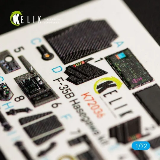 F-35B interior 3D decals for Hasegawa kit, 1/72 - Kelik K72036