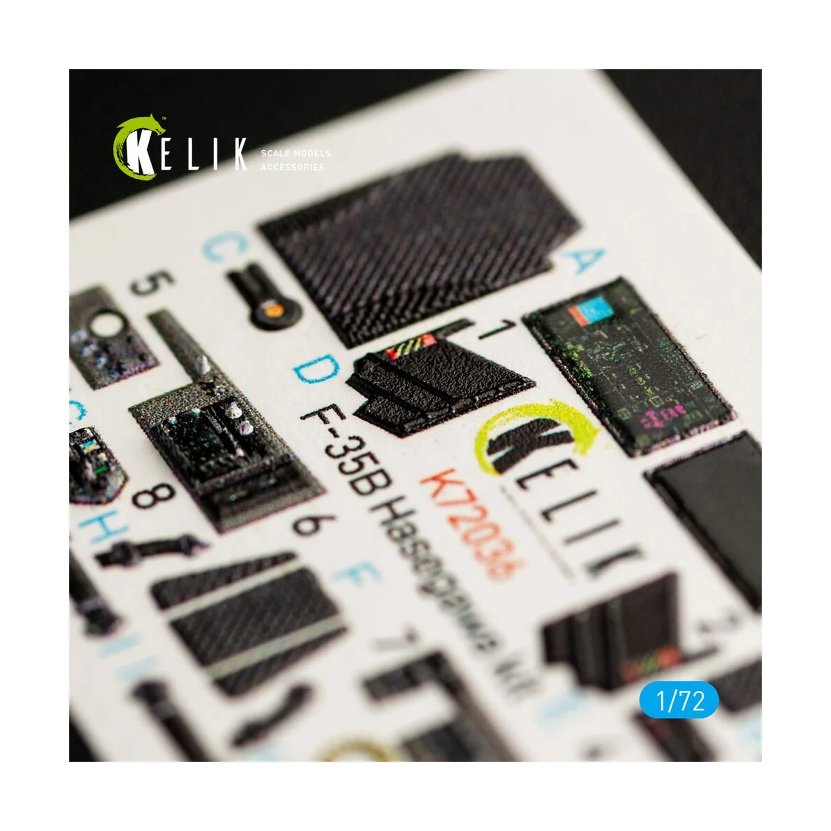 F-35B interior 3D decals for Hasegawa kit, 1/72 - Kelik K72036