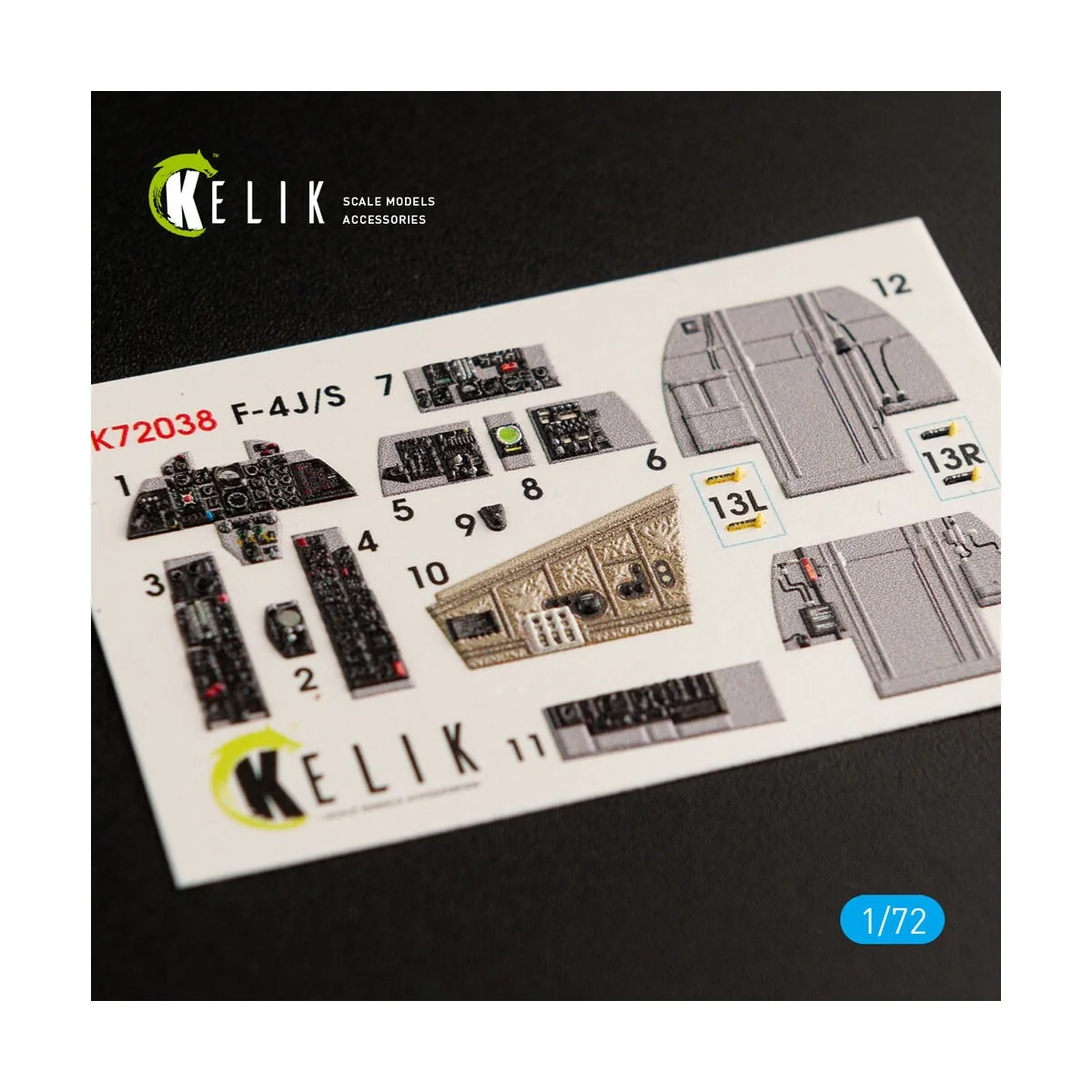 F-4J/S Phantom II interior 3D decals for Hasegawa kit, 1/72 - Kelik...