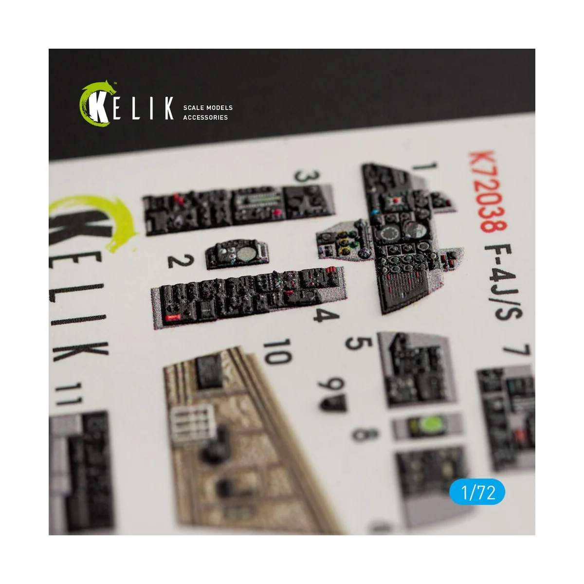 F-4J/S Phantom II interior 3D decals for Hasegawa kit, 1/72 - Kelik...