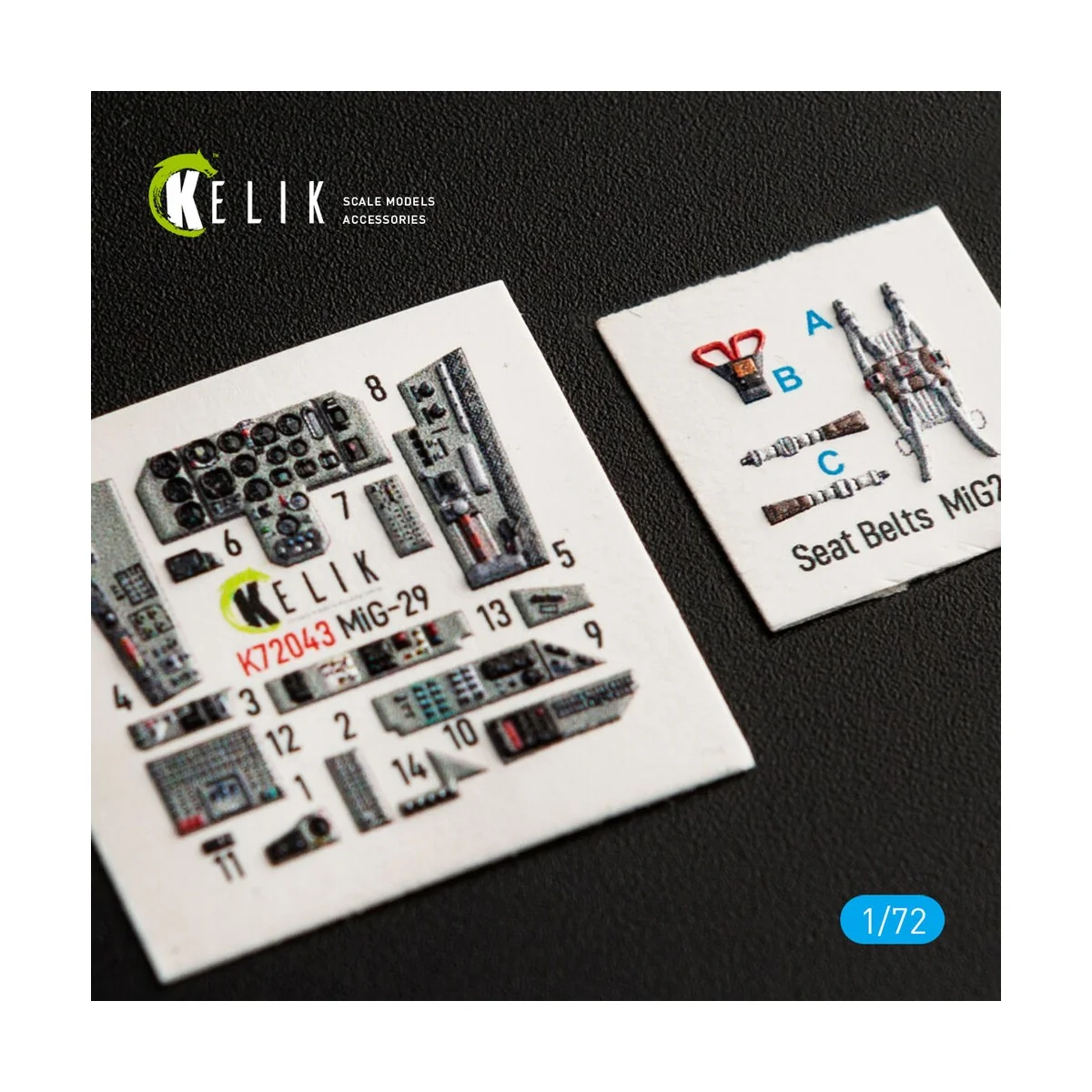 MiG-29 Fulcrum-A 9-12 interior 3D decals for GWH kit, 1/72 - Kelik ...