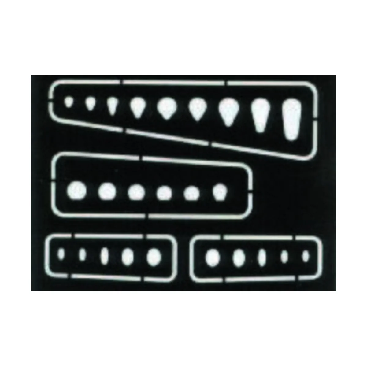 Ovale und längliche Abdeckungen Gravierschablone - Eduard Accessori...