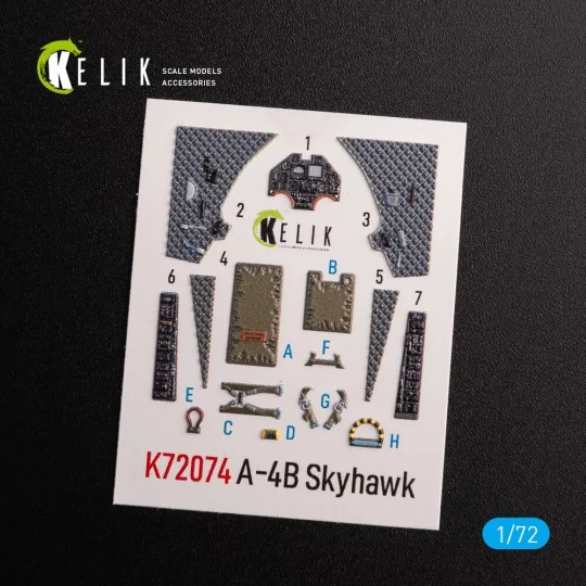 A-4B Skyhawk interior 3D decals for Hobby 2000/Fujimi kit, 1/72 - K...