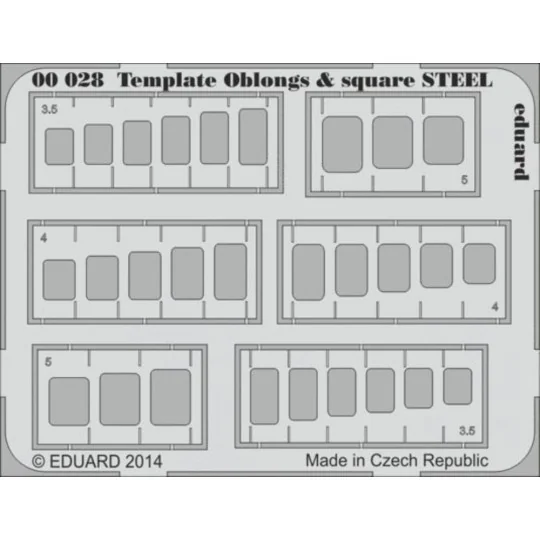 Template oblongs & square STEEL - Eduard Accessories 00028 Template oblongs & square STEEL - Eduard Accessories 00028