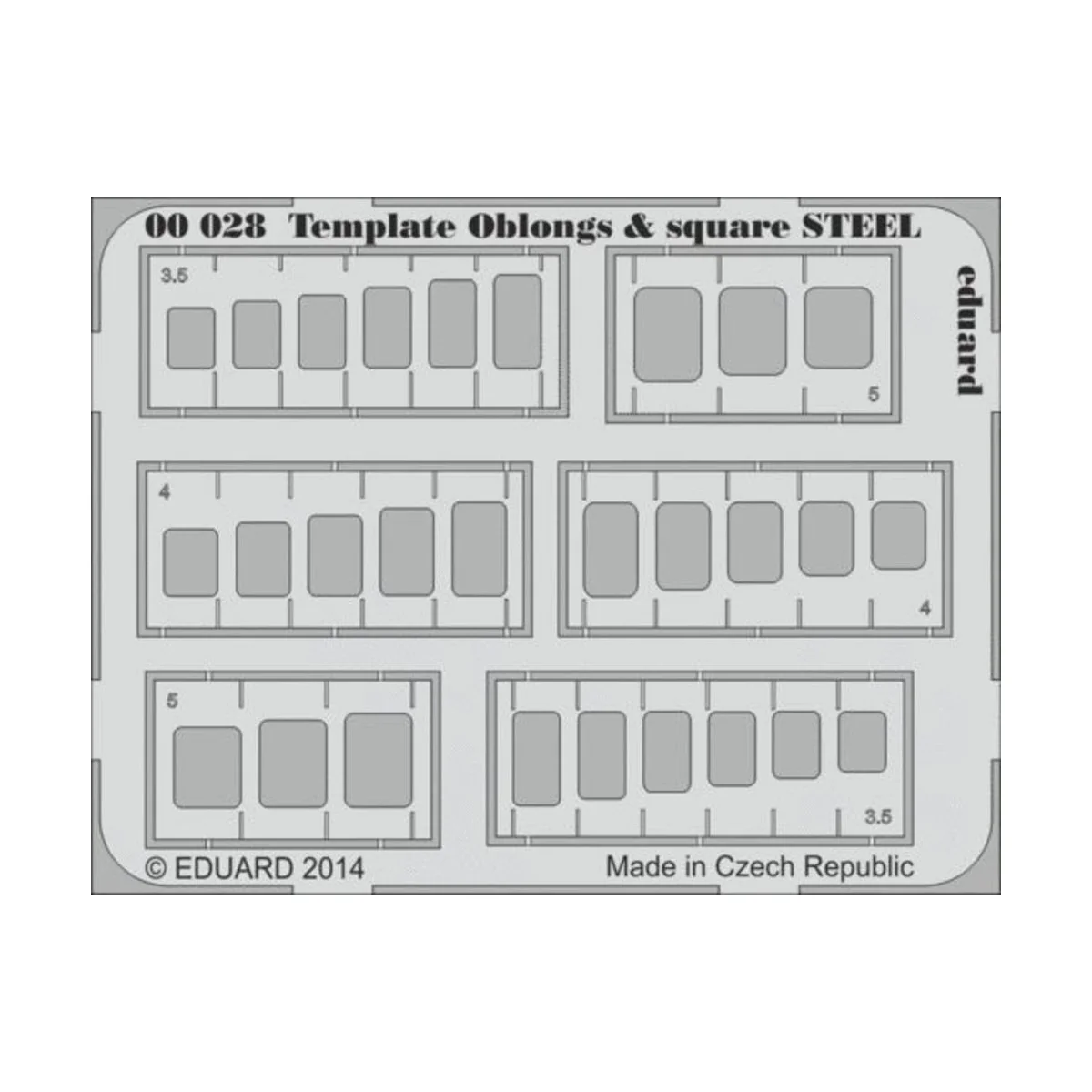 Template oblongs & square STEEL - Eduard Accessories 00028 Template oblongs & square STEEL - Eduard Accessories 00028