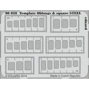 Template oblongs & square STEEL - Eduard Accessories 00028