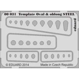 Template ovals & oblong STEEL for tool - Eduard Accessories 00031