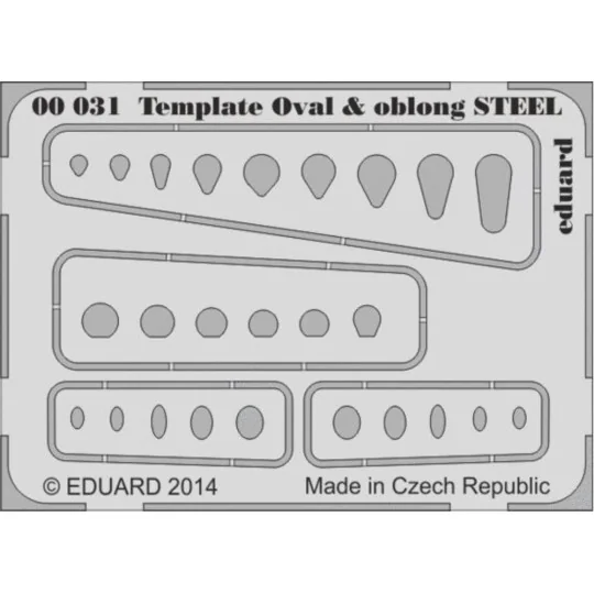 Template ovals & oblong STEEL for tool - Eduard Accessories 00031