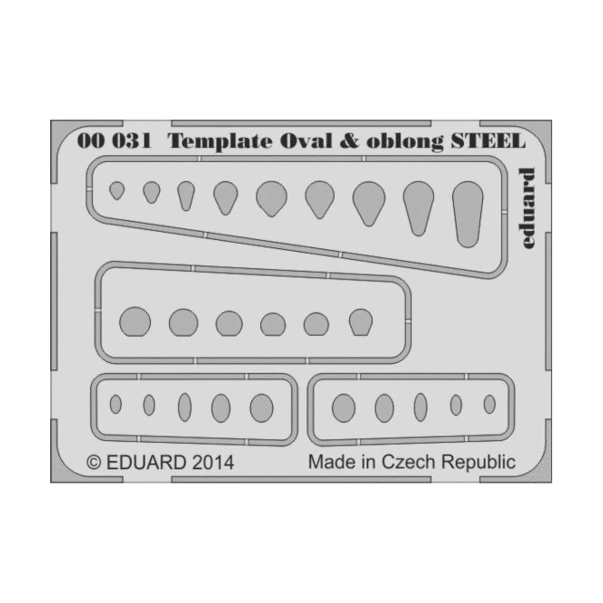 Template ovals & oblong STEEL for tool - Eduard Accessories 00031