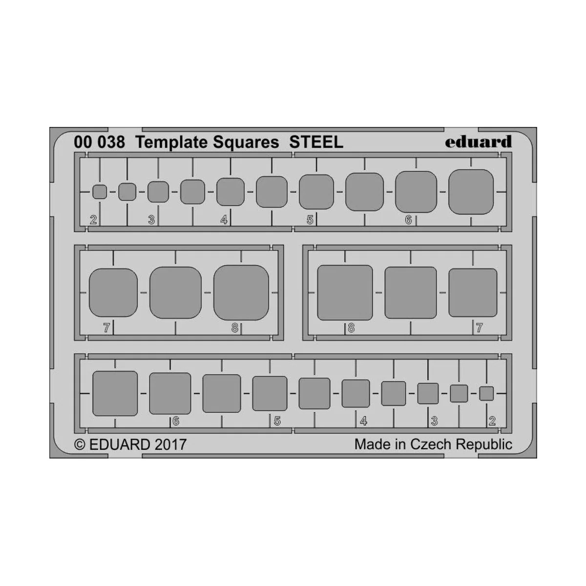 Template Squares STEEL - Eduard Accessories 00038