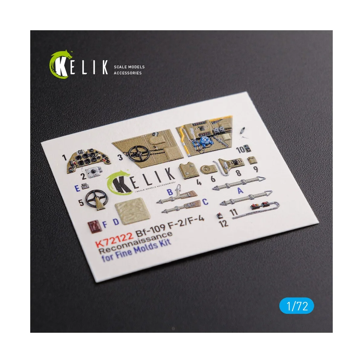 BF109-F2/F4 reconnaissance interior 3D decals for Fine Molds kit, 1...