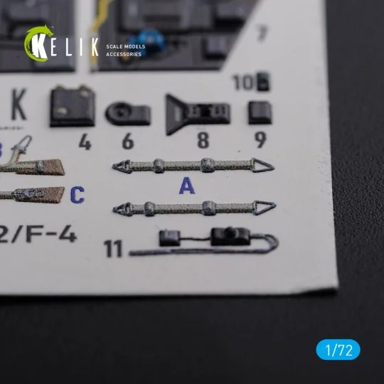 BF109-F2/F4 interior 3D decals for Fine Molds kit, 1/72 - Kelik K72123