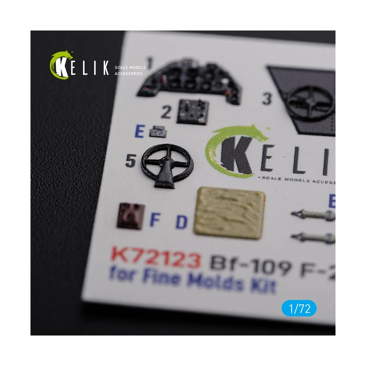 BF109-F2/F4 interior 3D decals for Fine Molds kit, 1/72 - Kelik K72123