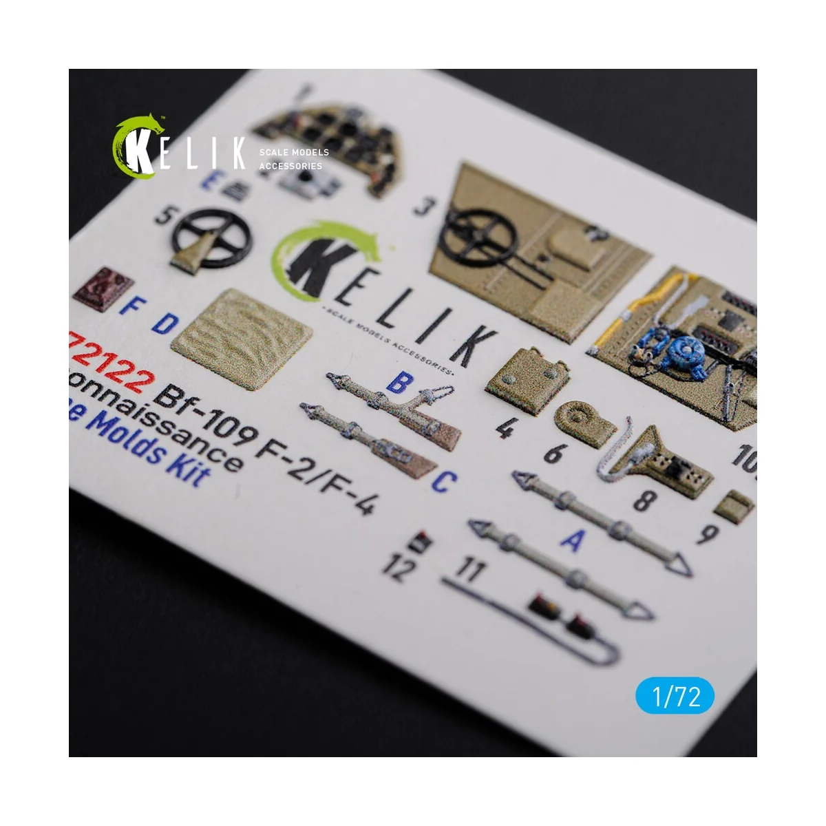 BF109-F2/F4 reconnaissance interior 3D decals for Fine Molds kit, 1...