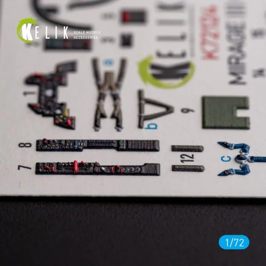 MIRAGE III CJ - interior 3D decals for SpecialHobby kit, 1/72 - Kel...