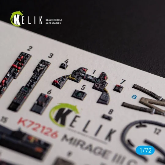 MIRAGE III C - interior 3D decals for Modelsvit kit, 1/72 - Kelik K...