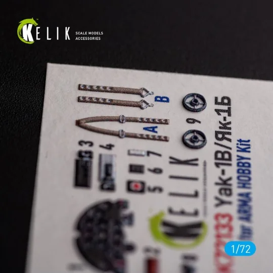 Yak-1B - interior 3D decals for Arma Hobby kit, 1/72 - Kelik K72133