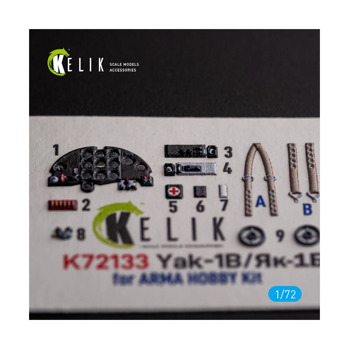 Yak-1B - interior 3D decals for Arma Hobby kit, 1/72 - Kelik K72133